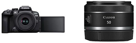 Canon EOS R10 Systemkamera + RF-S 18-45mm F4.5-6.3 is STM Zoomobjektiv & RF 50mm F1.8 STM Objektiv | Kompakt und leicht, hohe Lichtstärke von 1:1,8
