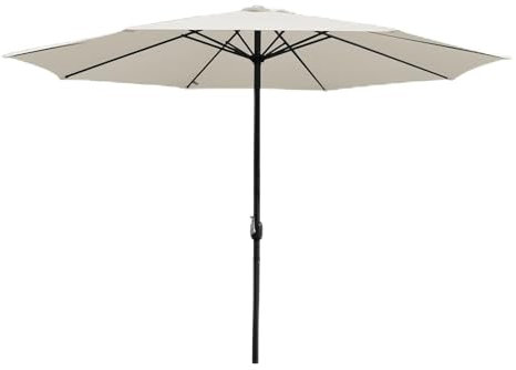 Jopassy Sonnenschirm 350cm Groß,Sonnenschirm Strand ohne Ständer,Gartenschirm UV Schutz Parasol Wasserabweisende mit Handkurbel Marktschirm für Terrasse,Balkon,Garten,Beige