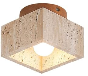 LUOYAOB Deckenleuchte Wohnzimmerlampen Rustikale Marmor-Deckenleuchte Industrielle Retro-Deckenleuchten for Bauernhaus Küche Eingang Flur Schlafzimmer Esszimmer Foyer(C,Wood Color)