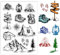 PH PandaHall Camping Gear Klare Stempel Transparenter Silikonstempel Bergwaldzelt Picknick Klarer Stempel Gummisiegelstempel Für Die Kartengestaltung Fotoalbum Dekor