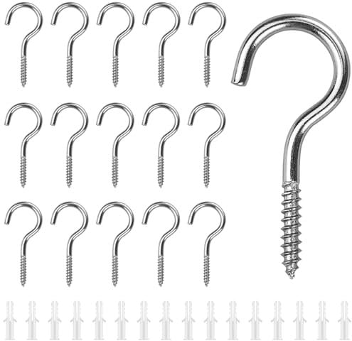Diompirux Ganci a vite M3 x 40 mm,16 ganci da soffitto in acciaio inox,di Ganci a Soffitto Ganci a Vite Multiuso,Ganci Avvitabili in Metallo, Gancio a Vite per Piante,Tazze,Decorazioni Artistich