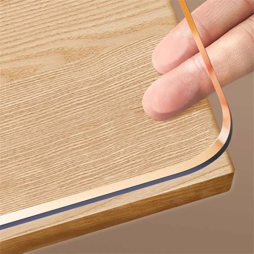 GYYFQH Tischfolie Nach Maß Transparent,Tischfolie Transparent 1.5mm/2mm/3mm,Tischdecke Transparent ,Wasserdicht, Ölbeständig Und Verbrühungssicher Tischdecke(A-2mm,60×100cm)