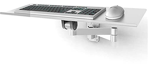 ZJFJMBD Adjustable Keyboard Tray Wall-Mounted Aluminum Keyboard Stand - Space Saving Telescopic Wall-Mounted Keyboard Stand with Mouse Platform