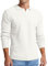Sailwind Men's Jumper Long Sleeve Knit Polo Sweater Buttons Winter Jumpers Casual Pullover Polo Shirts (White, L)