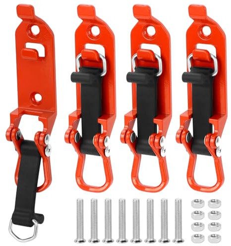 QWORK® 4 pièces porte-pelle, support de pelle pour galerie de toit, orange, avec vis et écrous