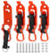 QWORK® 4 Pack Shovel Holder, Shovel Mount for Roof Rack, Orange, with Screws and Nuts