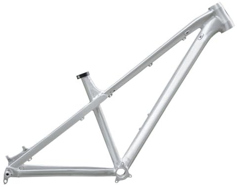 Dirt Jump Fahrrad Rahmen 26er 27.5er AM Hardtail Mountainbike-Rahmen 16'' Scheibenbremse Boost Rahmen 12x148mm Steckachse Mit Steuersatz Sattelstützenklemme(Silver(no Logo))
