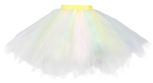 tüllrock Damen Karneval Rock 50er Erwachsene glitzernder Petticoat tütü Kleid Ballett elastischer hoher tüllrock rüschen Petticoat rockabily klied für faschingskostüme Karneval