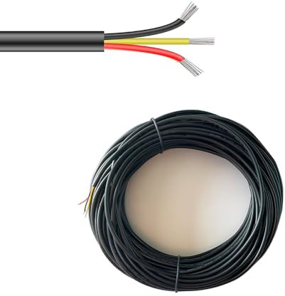 Zzcy Cavo Elettrico a 3 Fili 20 Metri Filo Elettrico 28AWG Fili Elettrici PVC Elettrica Cavo Flessibile e Morbido in Plastica Diametro 3,5 mm Nero Adatto a piccoli elettrodomestici