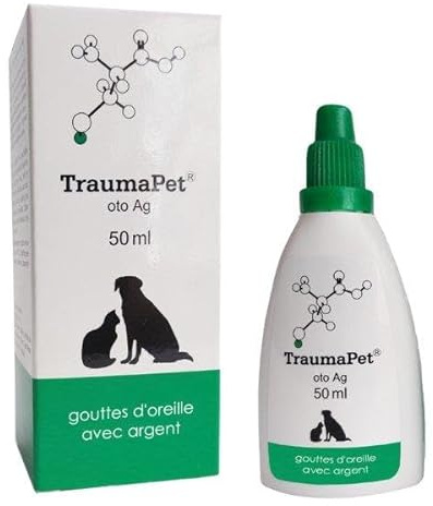 TraumaPet OTO AG - Gocce per orecchie per cani e gatti con argento colloidale