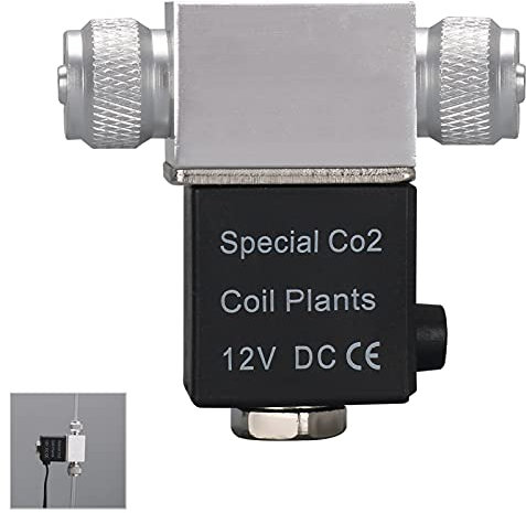 ACAGALA Magnetventil für Aquarium CO2-Systemregler DC 12V Ausgang Anschluss 4 * 6mm Rohr- oder Blasenzähler Doppelkopf Geräuschlose Niedertemperaturversion