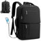 Clufar Business Laptop Rucksack Herren 15,6 Zoll Schwarz Wasserdicht mit USB Ladeanschluss für Teenager Laptoptasche Buissnisrucksäcke Anti Diebstahl für Daypack Arbeit College,Black