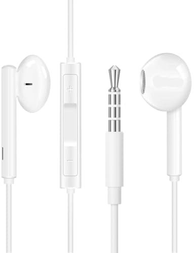 In-Ear Headphones,3.5mm Jack Wired Headphones with Microphone and Volume Control,HiFi Stereo Noise Isolating Earphones for Samsung,iPad,iPhone,iPod,PC,MP3,Laptop,Tablets and More 3.5mm Audio Devices