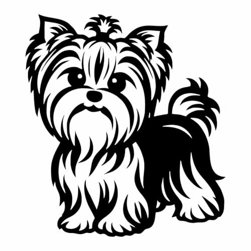 Aufkleber Hunderasse Yorkshire Terrier Modell 2 vorgestanzt Farbe schwarz 11 cm