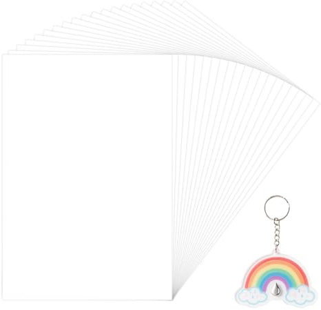 20 Stück Schrumpffolie Set Schrumpffolien Transparentpapier A4, Schrumpfpapier zum Basteln für Kinder Erwachsene, Schrumpffolie mit 20x29 cm