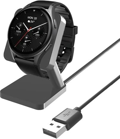 Blueshaweu Ladegerät Kompatibel mit Hama 7010 Smartwatch, USB Ladekabel Schnellladegerät Lade Dock Kompatibel für Hama Smartwatch 7010, 8900 1,43” (Nicht 8900 1,32) (schwarz)