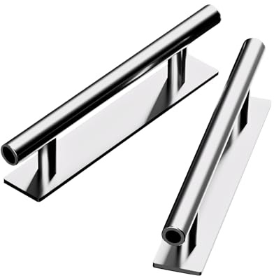 2 Pcs 150 X 25mm Cupboard Door Handles,Plastic Sliding Door Handles,No Drilling Stick On Handle,Self-Adhesive Furniture Gate Handle for Wooden Gates,Fridge,Kitchen,Bathroom,Closet (Silver)