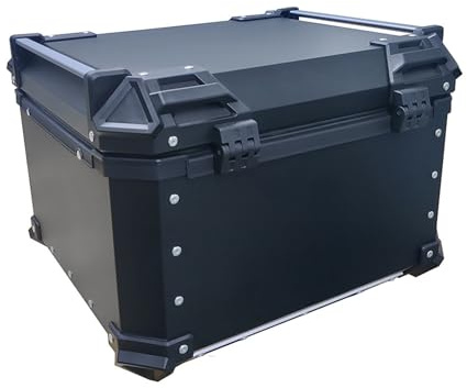 BDBLFLTZ 30L/36L/45L/55L/65L Motorrad-Topcase, Aluminium-Motorrad-Topbox mit einzigartigem Sicherheitsschloss, sichere und langlebige Motorrad-Heckbox, Black,30L