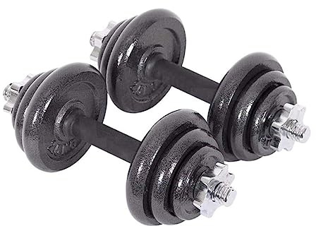 Hantel, Hanteln Set Gewichte 2 Stück Verstellbare Herren Fitness Hantel Gusseisen Langhantel Gym Bizeps(20kg(10kg*2))