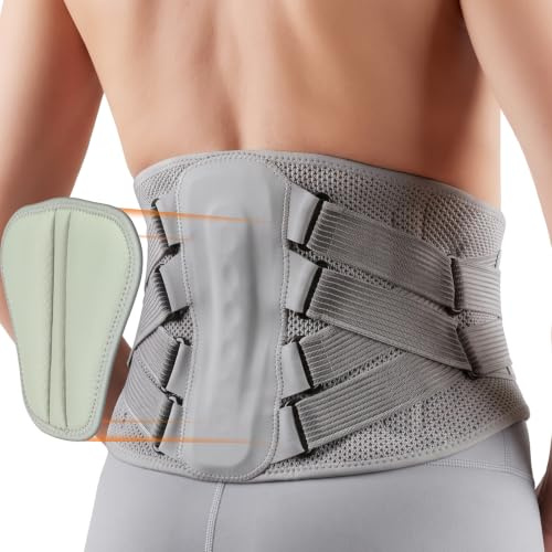 HOTUT Rückenstützgürtel Rückenbandage,Rückenbandage bei Herren und Damen mit Stützstreben Verstellbare Zuggurte und 3D-Pad,Ergonomische Atmungsaktive Rückenstützgürtel 3D-Gestrick(M)