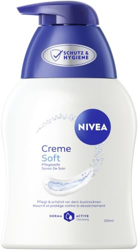 NIVEA Creme Soft Pflegeseife, milde und cremige Flüssigseife mit Mandelöl, pH-hautneutrale Handseife für spürbar weiche und geschmeidige Hände (250 ml)