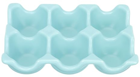 Levemolo Organisateur Œufs en Céramique 6 Compartiments, Support à Œufs pour Réfrigérateur Finition Lisse, pour Rangement et Décoration, Bleu Ciel