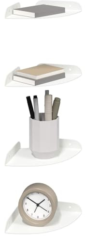 vidaXL Schwebendes Regal mit Regal 4 pcs Weiß 15 x 15 x 2 cm, Wohnzimmer, minimalistisches Design, schwebendes Regal, platzsparend, Moderne Wandmontage für Deine Deko