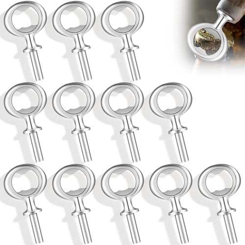 12 Pieces Bottle Opener Inserts Kits, Metal Corkscrew Set, Threaded Beer Openers Hardware for Wedding, Wine, Home, Party, DIY Project, Craft, Wood Turning (Silver)