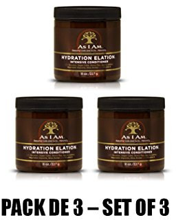 AS I AM Hydration Sonnenschutzlotion Elation 8oz Konditionierer Feuchtigkeitsmaske Nourissant (Pack von 3 – Set of 3)