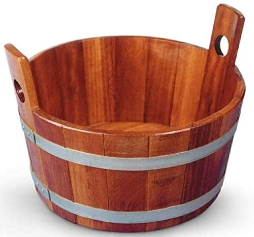 SudoreWell® Sauna Fußwanne aus Kambalaholz mit transparenter Hygieneversiegelung