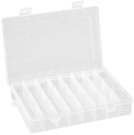 baytronic transparente Aufbewahrungsbox/Plastik-Box mit 24 Fächern