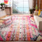 SAFAVIEH Boho Teppich für Wohnzimmer, Esszimmer, Schlafzimmer - Monaco Collection, Kurzer Flor, Magenta und Multi, 155 X 231 cm