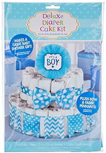Amscan 380084 - Set di decorazioni per torta di pannolini, 4 pezzi, per circa 70 pannolini, regalo per la nascita
