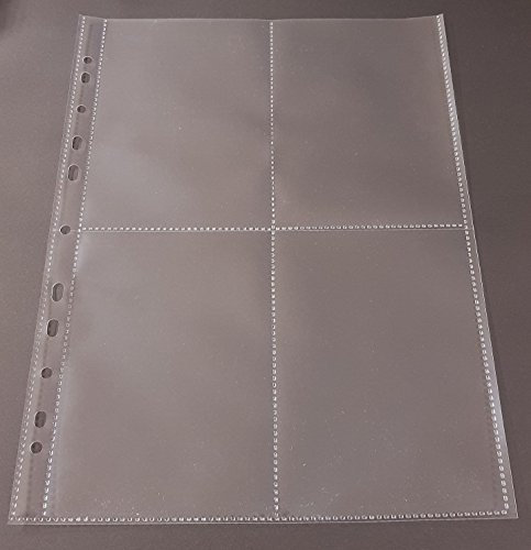 100x A4 Sammelhüllen, Prospekthüllen, Kartenhüllen, 120my dick, geteilt auf 4 Fächer (A6) recycelbar !