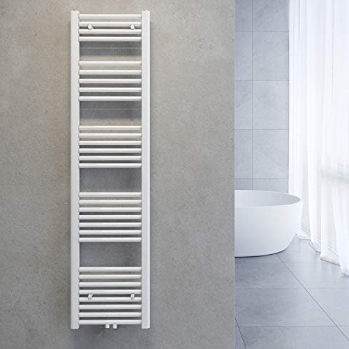 sunnyshowers Calentador de Toallas Toallero radiador baño Conexión Central baño Radiador Antracita/Blanco Recta