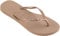 Havaianas Womens Slim Glitter Flip Flops Sandals Gold 6-7 UK