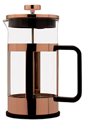 Café Ole 3-Cups Cafetiere Coffee Maker, Copper, Black, 11 x 13.5 x 20 cm