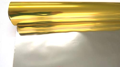 FARTAK Geschenkverpackung 70cm x 50m Gold/Silber Metallic Paper Rolle 1 Stück