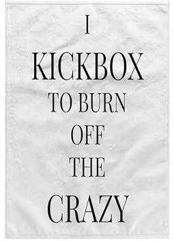 3D Rose I Kick Box to Burn Off The Crazy Handtuch, 38,1 x 55,9 cm, Mehrfarbig