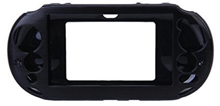 OSTENT Bunte Aluminium Metallhaut Schutzhülle kompatibel für Sony PS Vita PSV PCH-2000 - Farbe Schwarz