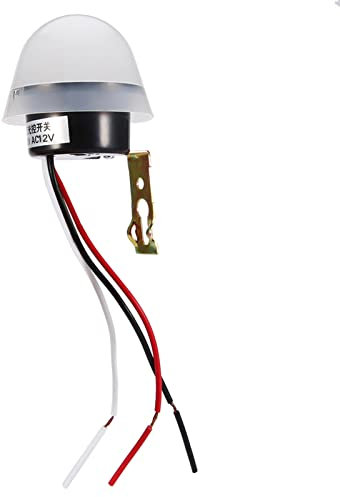 Luz de Calle Ajustable Fotocélula Photoswitch Sensor Inteligente Interruptor de Control de Luz Automático Automático Encendido Apagado Fotocélula Dc Ac 10a Sensor Interruptor(12V)