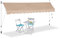 Relaxdays Klemmmarkise, Balkon Sonnenschutz, einziehbar, Fallarm, ohne Bohren, höhenverstellbar, 400 cm breit, beige