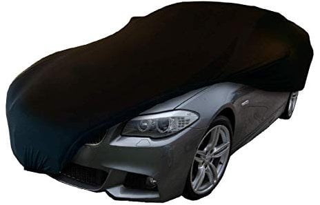 Simply SWCC4 XL Supersoft Black Indoor Cotton Car Cover - Secure Fit - Indoor Protection - Includes Storage Bag