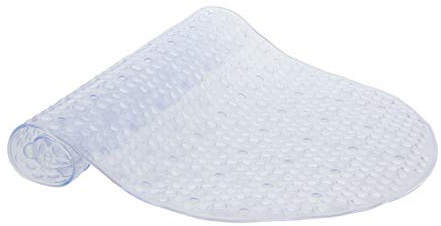 aztex PVC Non-Slip Shower or Bath Mat with Suction Cups and Drainage Holes, Slip Resistant Shower/Bath Tread, Made from PVC - Bath Mat, Clear