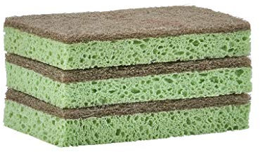 Natürlicher Scheuerschwamm – Sisalschwamm auf pflanzlicher Basis – kratzfest, umweltfreundlich, 2 Seiten Zellstoff und Sisal für antihaftbeschichtetes Kochgeschirr, Gläser, Geschirr von Superio...