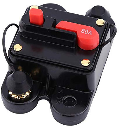 Leistungsschalter 80A, DC 12V Kfz Sicherung Leistungsschutzschalter, Manuelle Rücksetzsicherung Sicherungshalter für Motor Auto Marine Boat Bike Stereo Audio (80A)