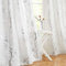 Fmfunctex White Silver Semi Sheer Curtains for Bedroom 72 Drop Voile Curtain for Living Room Branch Foil Eyelet Curtains Linen Textured Light Filtering Window Curtain Drapes for Dining Room 2 Panels