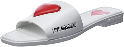 Love Moschino Sabot, Mule, Bianco,