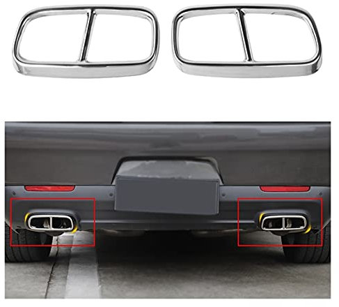 MYDH Auspuffblenden Robuste Verschleißauto-Schalldämpfer-Auspuffrohr-Schwanzabdeckung Silber Für Dodge Challenger 2015-2019 Auspuff Endrohr