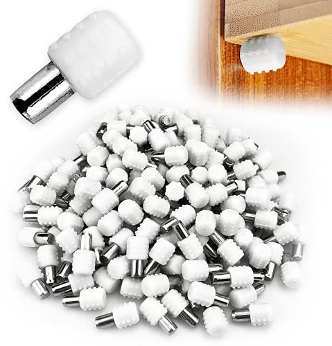 120Pcs Regalhalterung Pegs Regalstifte Edelstahl Regalhalter Stützstifte für Schrank Bücherregal Möbelschrank